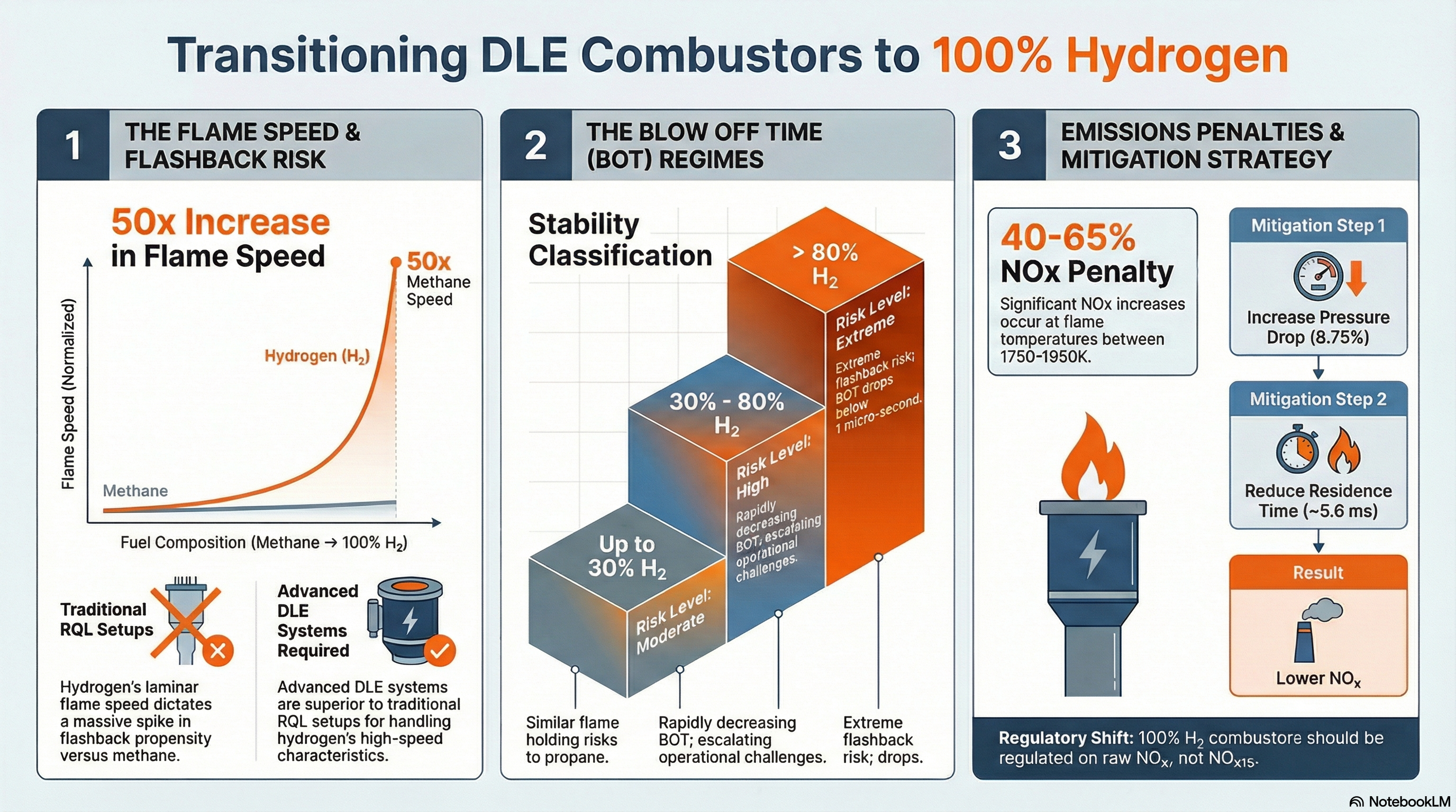 Transitioning DLE Combustion Systems to 100% Hydrogen Operation